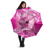 Polynesia Breast Cancer Awareness Umbrella Think Pink Ribbon Polynesian Butterflies LT14 - Polynesian Pride