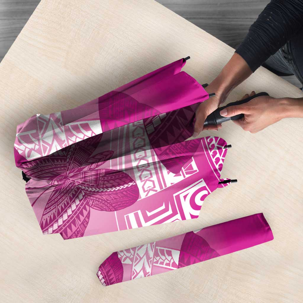 Polynesia Breast Cancer Awareness Umbrella Think Pink Ribbon Polynesian Butterflies LT14 - Polynesian Pride