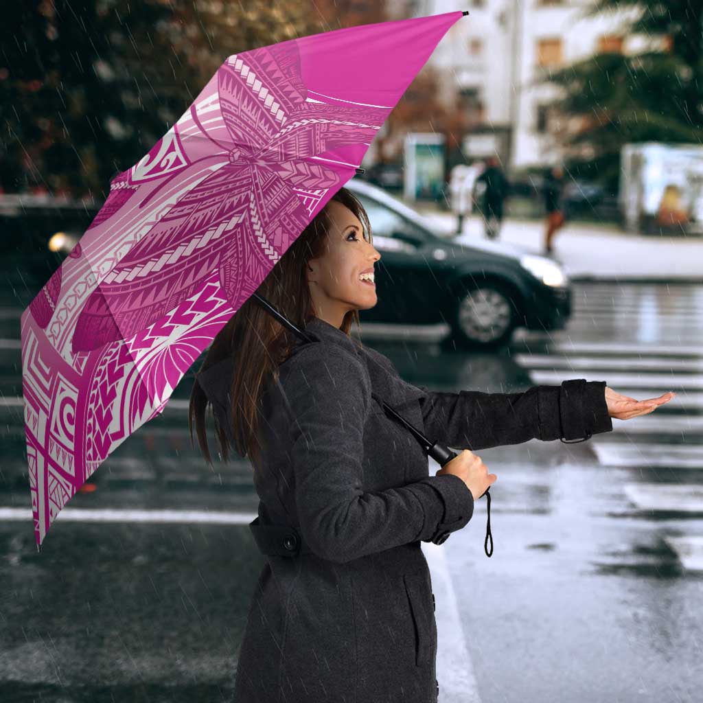 Polynesia Breast Cancer Awareness Umbrella Think Pink Ribbon Polynesian Butterflies LT14 - Polynesian Pride