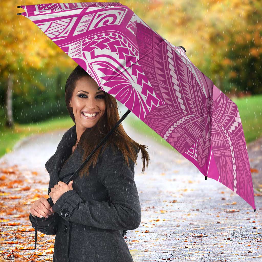 Polynesia Breast Cancer Awareness Umbrella Think Pink Ribbon Polynesian Butterflies LT14 - Polynesian Pride