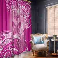 Polynesia Breast Cancer Awareness Window Curtain Think Pink Ribbon Polynesian Butterflies LT14 - Polynesian Pride