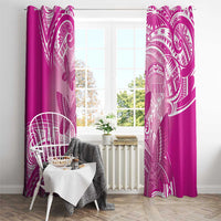 Polynesia Breast Cancer Awareness Window Curtain Think Pink Ribbon Polynesian Butterflies LT14 - Polynesian Pride