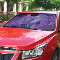 Polynesia Lupus Awareness Month Auto Sun Shade Warrior Purple Ribbon Polynesian Butterflies LT14 - Polynesian Pride