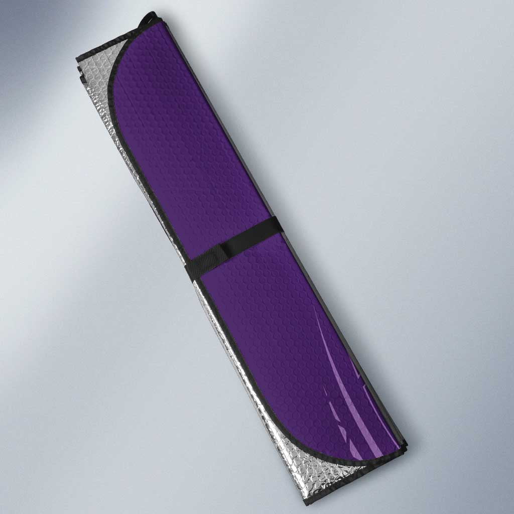 Polynesia Lupus Awareness Month Auto Sun Shade Warrior Purple Ribbon Polynesian Butterflies LT14 - Polynesian Pride