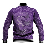 Personalised Polynesia Lupus Awareness Month Baseball Jacket Warrior Purple Ribbon Polynesian Butterflies LT14 - Polynesian Pride