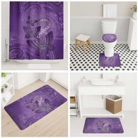 Polynesia Lupus Awareness Month Bathroom Set Warrior Purple Ribbon Polynesian Butterflies LT14 - Polynesian Pride