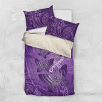 Polynesia Lupus Awareness Month Bedding Set Warrior Purple Ribbon Polynesian Butterflies LT14 US Twin 172cm x 218cm Purple - Polynesian Pride
