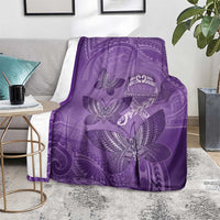 Polynesia Lupus Awareness Month Blanket Warrior Purple Ribbon Polynesian Butterflies LT14 - Polynesian Pride