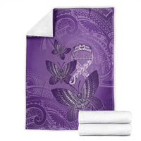 Polynesia Lupus Awareness Month Blanket Warrior Purple Ribbon Polynesian Butterflies LT14 - Polynesian Pride