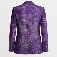 Personalised Polynesia Lupus Awareness Month Blazer Warrior Purple Ribbon Polynesian Butterflies LT14 - Polynesian Pride