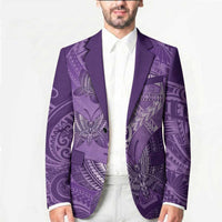 Personalised Polynesia Lupus Awareness Month Blazer Warrior Purple Ribbon Polynesian Butterflies LT14 - Polynesian Pride