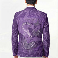 Personalised Polynesia Lupus Awareness Month Blazer Warrior Purple Ribbon Polynesian Butterflies LT14 - Polynesian Pride