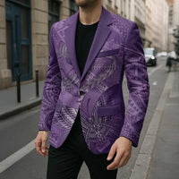 Personalised Polynesia Lupus Awareness Month Blazer Warrior Purple Ribbon Polynesian Butterflies LT14 - Polynesian Pride