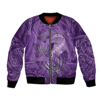 Personalised Polynesia Lupus Awareness Month Bomber Jacket Warrior Purple Ribbon Polynesian Butterflies LT14 Unisex Purple - Polynesian Pride