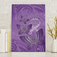 Polynesia Lupus Awareness Month Canvas Wall Art Warrior Purple Ribbon Polynesian Butterflies LT14 Without Frame Purple - Polynesian Pride