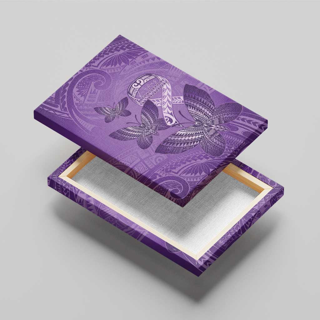 Polynesia Lupus Awareness Month Canvas Wall Art Warrior Purple Ribbon Polynesian Butterflies LT14 - Polynesian Pride