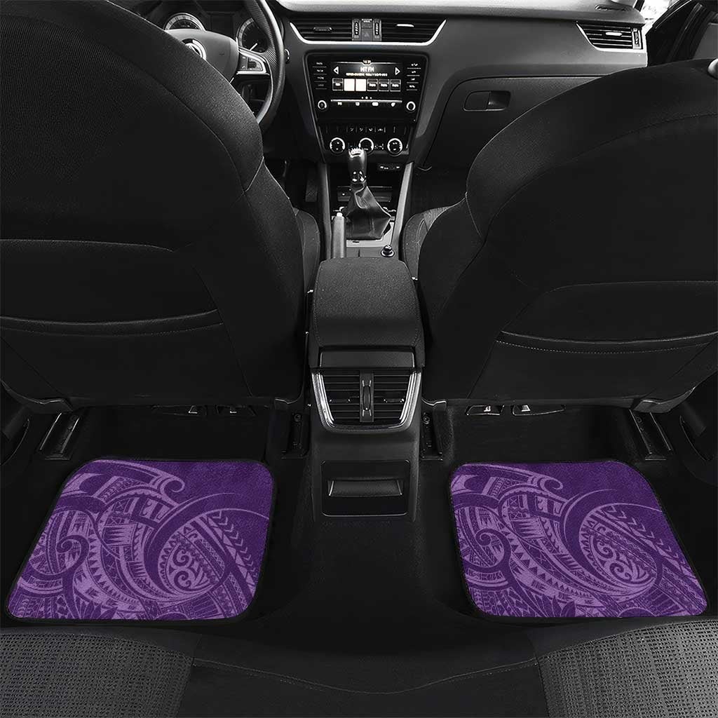 Personalised Polynesia Lupus Awareness Month Car Mats Warrior Purple Ribbon Polynesian Butterflies LT14 Set 2pcs - Back Purple - Polynesian Pride
