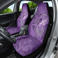 Polynesia Lupus Awareness Month Car Seat Cover Warrior Purple Ribbon Polynesian Butterflies LT14 - Polynesian Pride