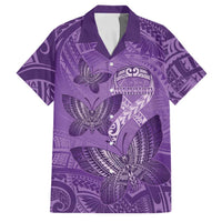 Personalised Polynesia Lupus Awareness Month Family Matching Mermaid Dress and Hawaiian Shirt Warrior Purple Ribbon Polynesian Butterflies