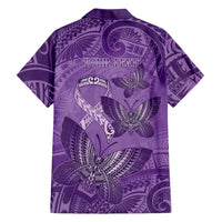 Personalised Polynesia Lupus Awareness Month Family Matching Mermaid Dress and Hawaiian Shirt Warrior Purple Ribbon Polynesian Butterflies