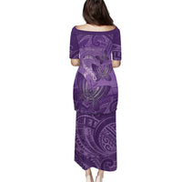 Personalised Polynesia Lupus Awareness Month Family Matching Puletasi and Hawaiian Shirt Warrior Purple Ribbon Polynesian Butterflies