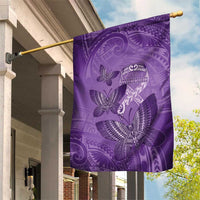 Polynesia Lupus Awareness Month Garden Flag Warrior Purple Ribbon Polynesian Butterflies