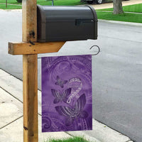 Polynesia Lupus Awareness Month Garden Flag Warrior Purple Ribbon Polynesian Butterflies