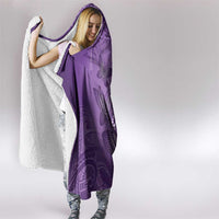 Polynesia Lupus Awareness Month Hooded Blanket Warrior Purple Ribbon Polynesian Butterflies LT14 - Polynesian Pride