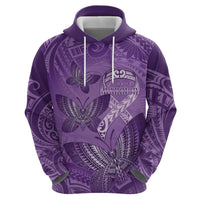 Personalised Polynesia Lupus Awareness Month Hoodie Warrior Purple Ribbon Polynesian Butterflies LT14 - Polynesian Pride