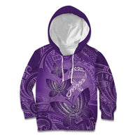 Personalised Polynesia Lupus Awareness Month Kid Hoodie Warrior Purple Ribbon Polynesian Butterflies LT14 Hoodie Purple - Polynesian Pride