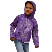 Personalised Polynesia Lupus Awareness Month Kid Hoodie Warrior Purple Ribbon Polynesian Butterflies LT14 - Polynesian Pride