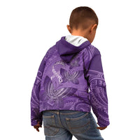 Personalised Polynesia Lupus Awareness Month Kid Hoodie Warrior Purple Ribbon Polynesian Butterflies LT14 - Polynesian Pride