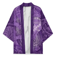 Personalised Polynesia Lupus Awareness Month Kimono Warrior Purple Ribbon Polynesian Butterflies LT14 Unisex Purple - Polynesian Pride