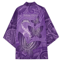 Personalised Polynesia Lupus Awareness Month Kimono Warrior Purple Ribbon Polynesian Butterflies LT14 - Polynesian Pride