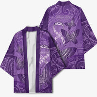 Personalised Polynesia Lupus Awareness Month Kimono Warrior Purple Ribbon Polynesian Butterflies LT14 - Polynesian Pride