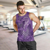 Personalised Polynesia Lupus Awareness Month Men Tank Top Warrior Purple Ribbon Polynesian Butterflies LT14 Purple - Polynesian Pride