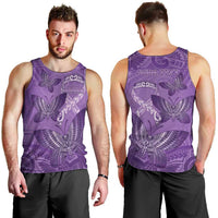 Personalised Polynesia Lupus Awareness Month Men Tank Top Warrior Purple Ribbon Polynesian Butterflies LT14 - Polynesian Pride