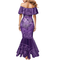 Personalised Polynesia Lupus Awareness Month Mermaid Dress Warrior Purple Ribbon Polynesian Butterflies LT14 - Polynesian Pride