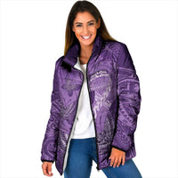 Personalised Polynesia Lupus Awareness Month Padded Jacket Warrior Purple Ribbon Polynesian Butterflies LT14 Women Purple - Polynesian Pride