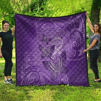 Polynesia Lupus Awareness Month Quilt Warrior Purple Ribbon Polynesian Butterflies LT14 - Polynesian Pride