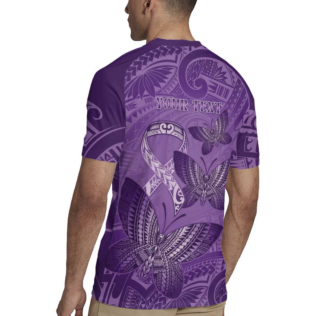 Personalised Polynesia Lupus Awareness Month Rugby Jersey Warrior Purple Ribbon Polynesian Butterflies LT14 - Polynesian Pride