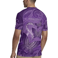 Personalised Polynesia Lupus Awareness Month Rugby Jersey Warrior Purple Ribbon Polynesian Butterflies LT14 - Polynesian Pride