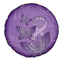Polynesia Lupus Awareness Month Spare Tire Cover Warrior Purple Ribbon Polynesian Butterflies LT14 - Polynesian Pride