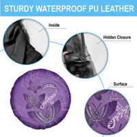 Polynesia Lupus Awareness Month Spare Tire Cover Warrior Purple Ribbon Polynesian Butterflies LT14 - Polynesian Pride