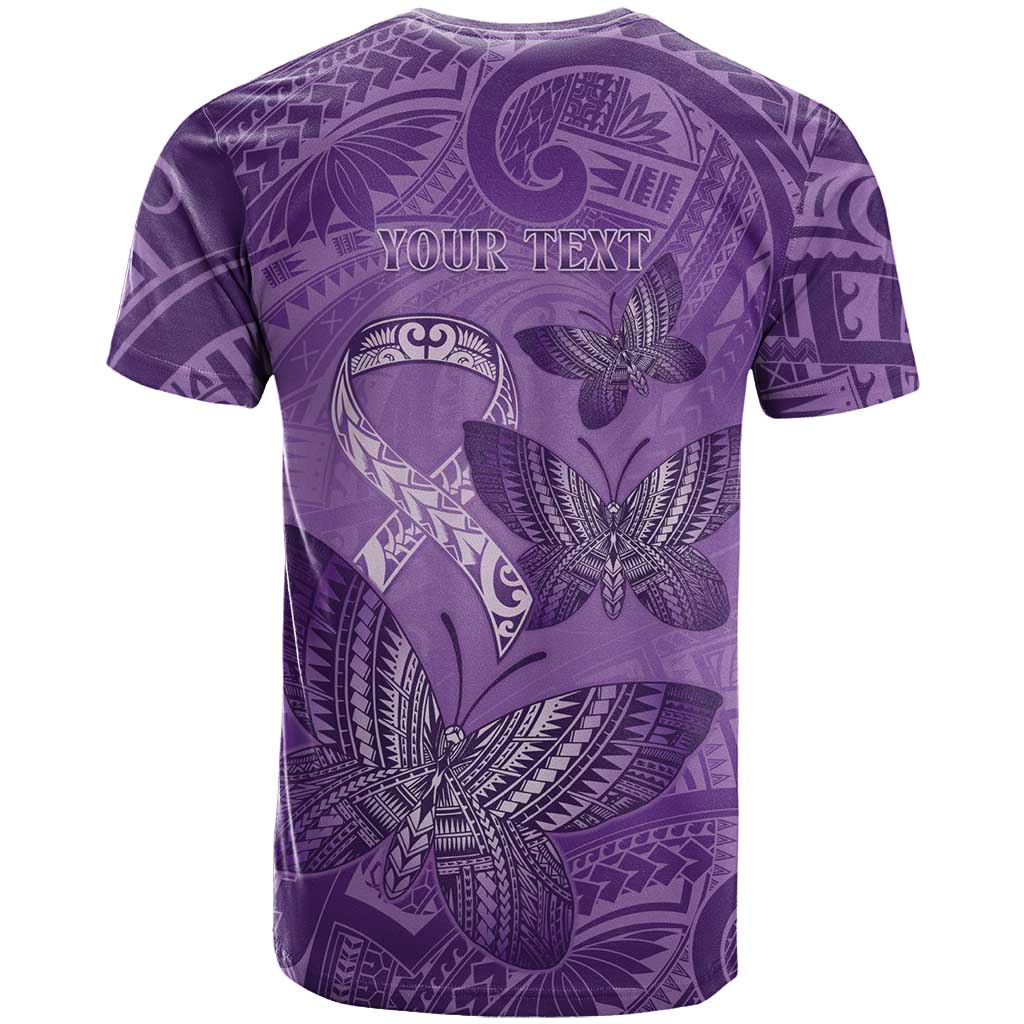 Personalised Polynesia Lupus Awareness Month T Shirt Warrior Purple Ribbon Polynesian Butterflies LT14 - Polynesian Pride
