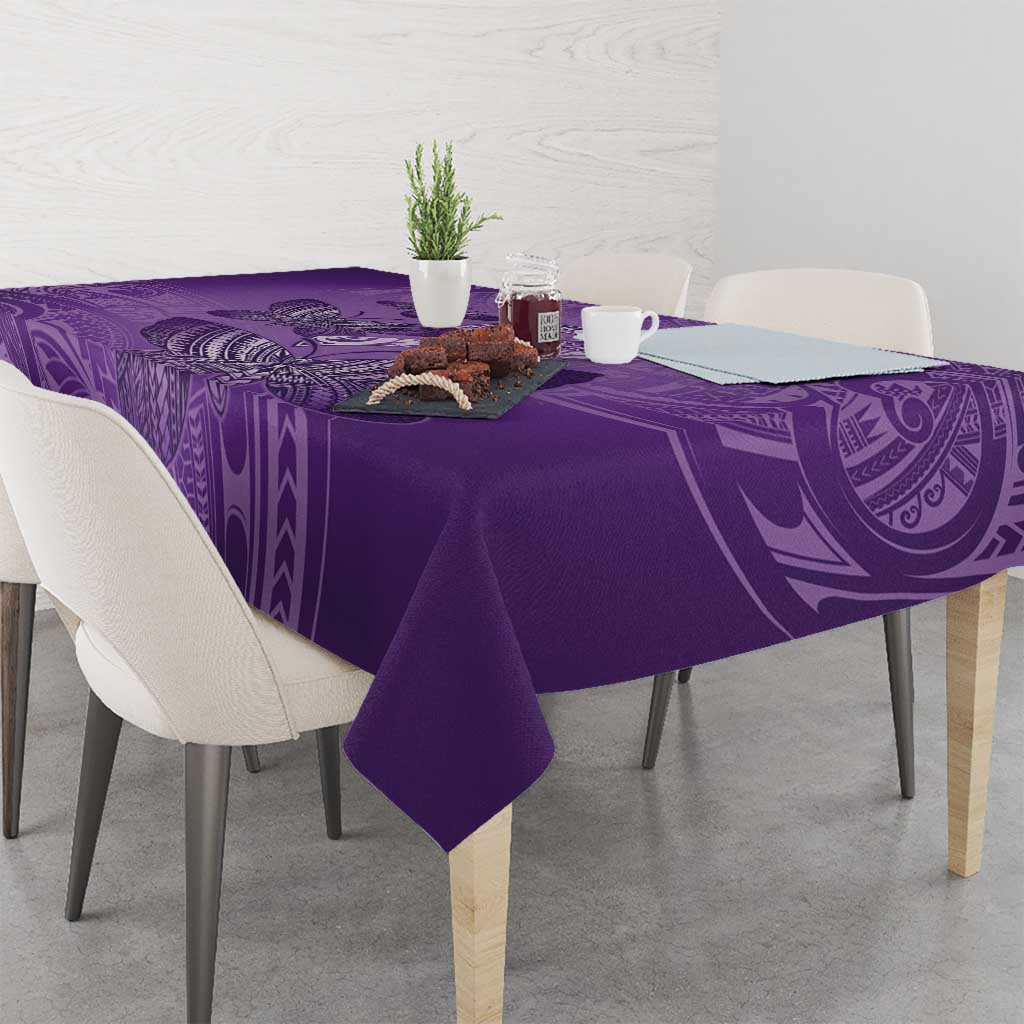 Polynesia Lupus Awareness Month Tablecloth Warrior Purple Ribbon Polynesian Butterflies LT14 - Polynesian Pride