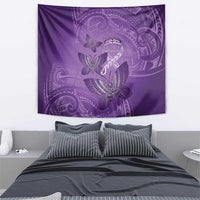 Polynesia Lupus Awareness Month Tapestry Warrior Purple Ribbon Polynesian Butterflies LT14 - Polynesian Pride