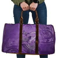 Polynesia Lupus Awareness Month Travel Bag Warrior Purple Ribbon Polynesian Butterflies LT14 Purple - Polynesian Pride