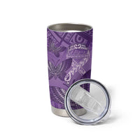 Personalised Polynesia Lupus Awareness Month Tumbler Cup Warrior Purple Ribbon Polynesian Butterflies LT14 - Polynesian Pride