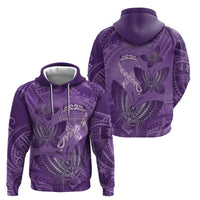 Personalised Polynesia Lupus Awareness Month Zip Hoodie Warrior Purple Ribbon Polynesian Butterflies LT14 - Polynesian Pride